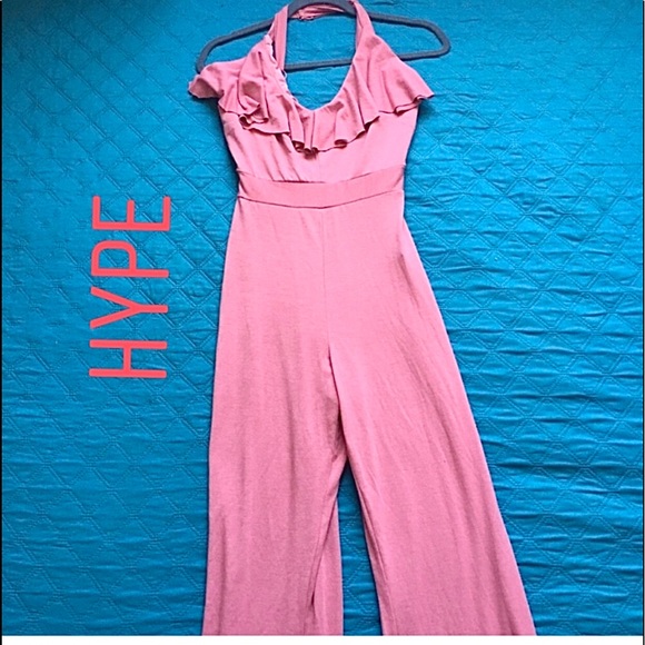 off shoulders pink stretchable jumpsuit - Picture 11 of 12